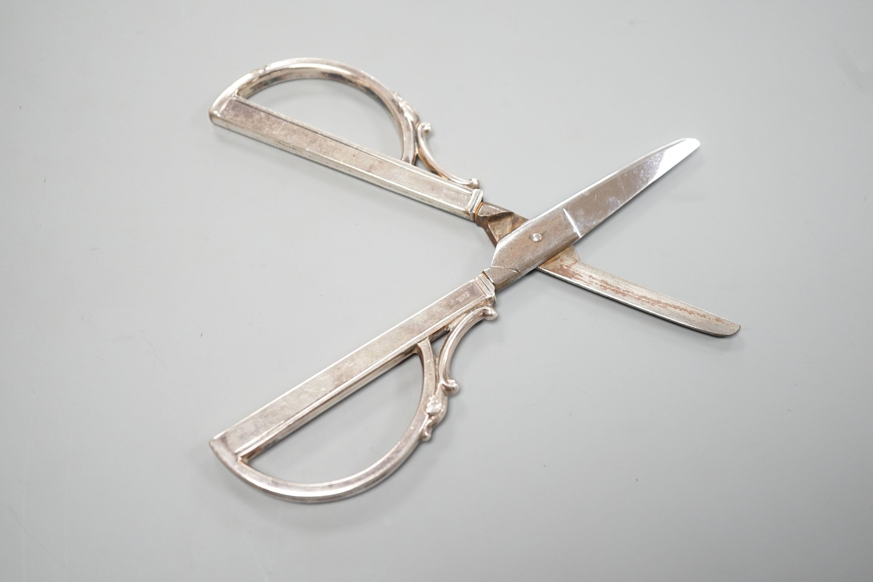 A pair of mid 20th century Danish sterling and steel scissors, by Svend Toxvaerd, 14.7cm.